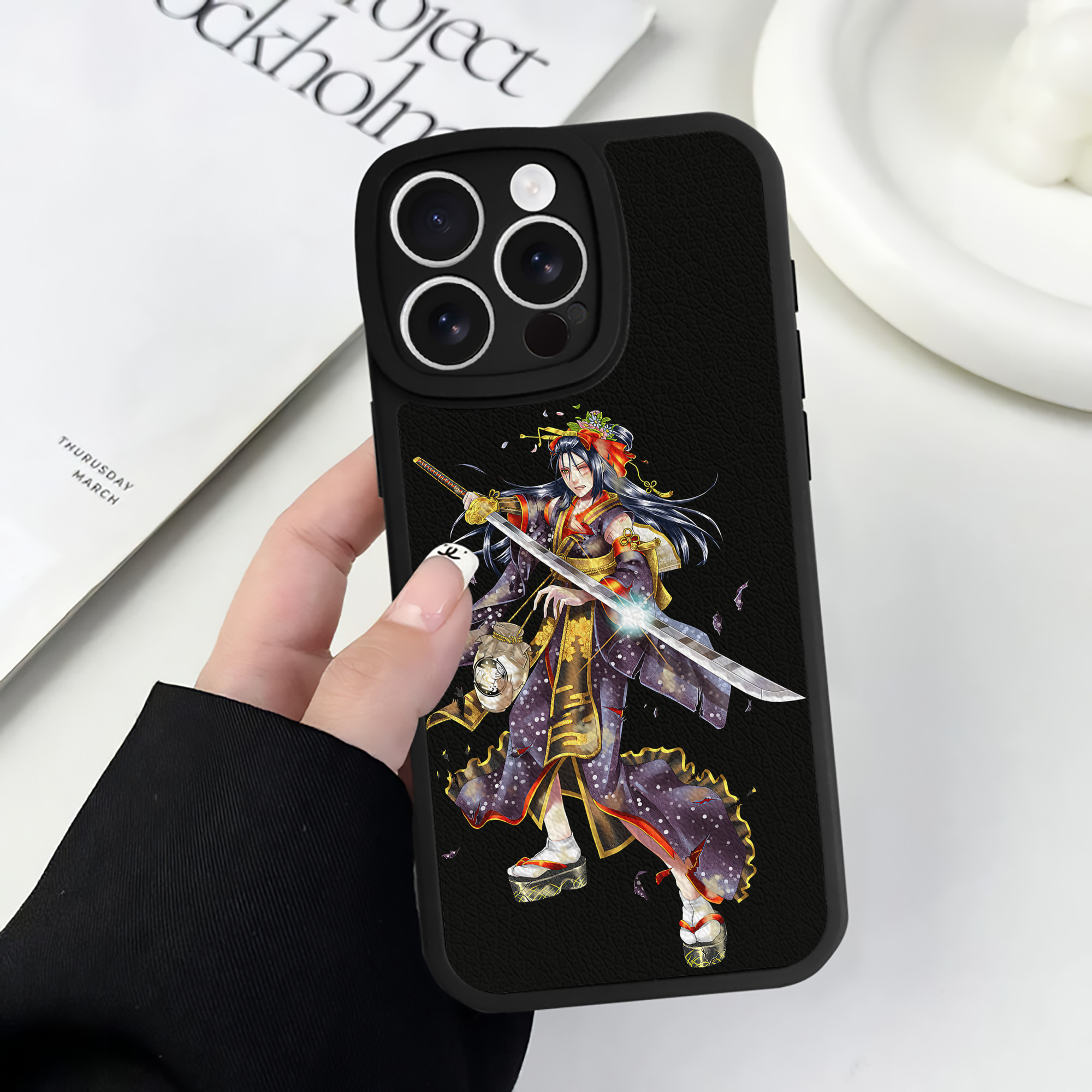 （画像用） 刀剣乱舞 Touken Ranbu 【iPhone 16シリーズ対応】シリコンスマホケース（レザー調） 材質：シリコン